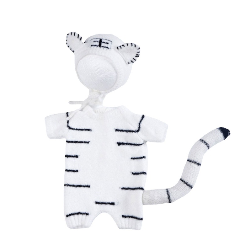 Bộ Trang Phục Hóa Trang Chú Hổ Đan Len Móc Làm Phụ Kiện Chụp Ảnh Cho Bé Sơ Sinh