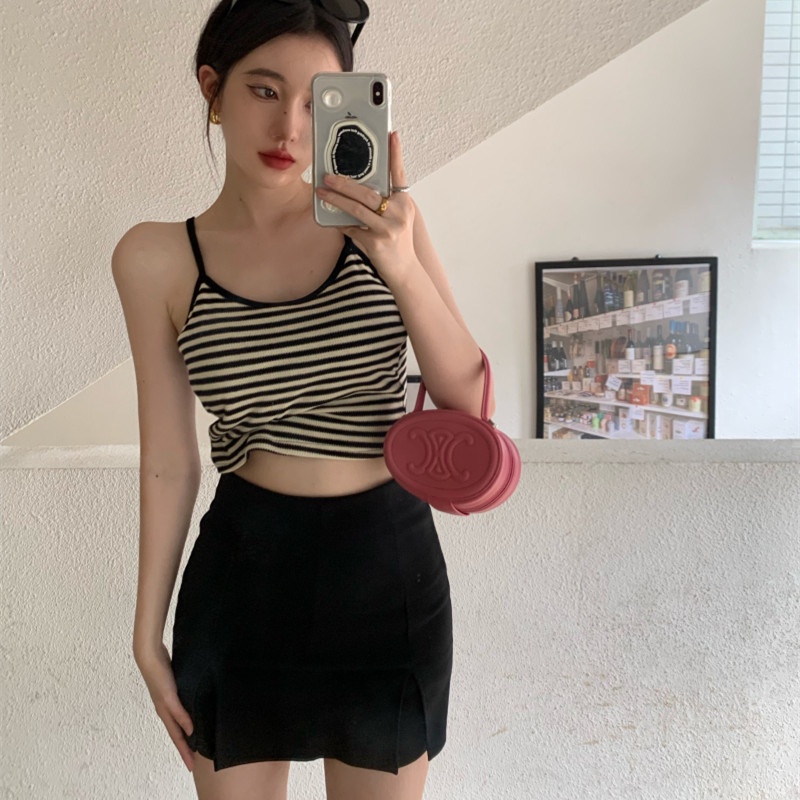 Áo Hai Dây Kẻ Sọc Thời Trang Mùa Hè Quyến Rũ Cho Nữ