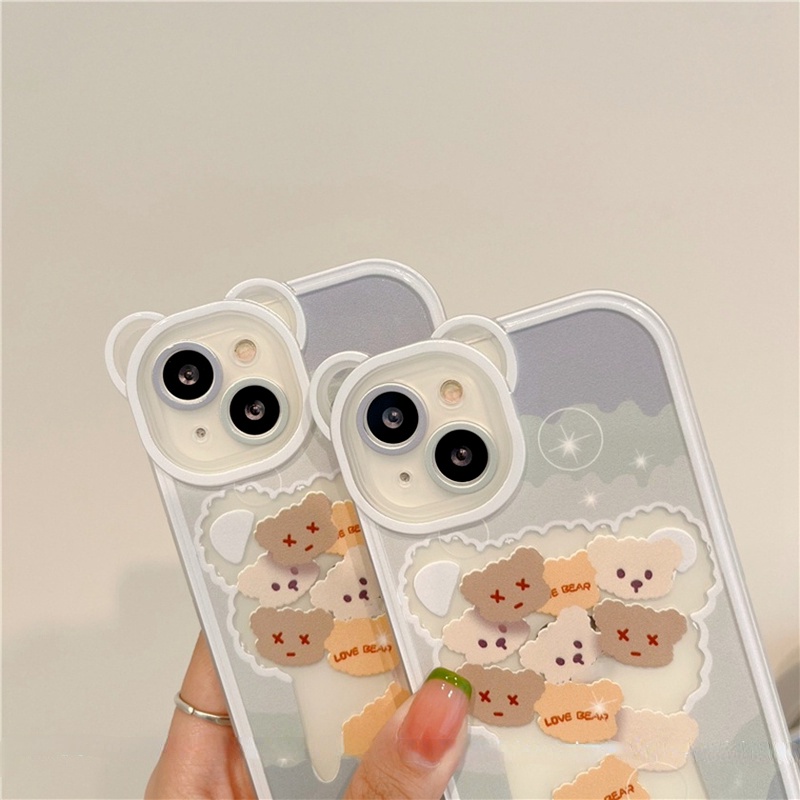 Ốp Điện Thoại Họa Tiết Tai Mèo Dễ Thương Chống Rơi Cho Iphone 13 12 11 Pro MAX X XR XS MAX 6 7 8 Plus