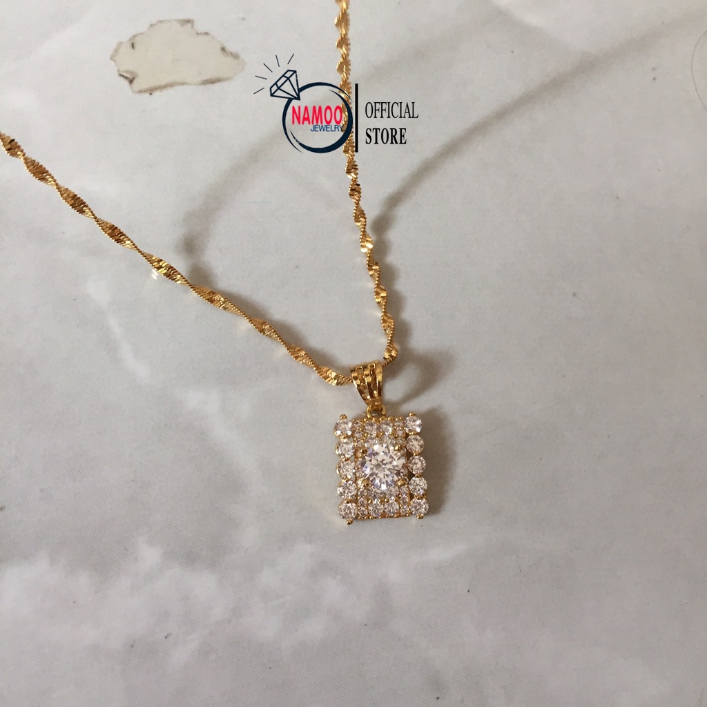 Dây chuyền Mạ Vàng Nữ Đính Đá Trắng Cao Cấp V239 Namoo Jewelry