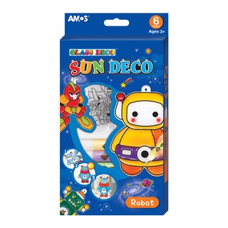 Màu Vẽ Trang Trí Trên Kính Hàn Quốc Hình Rô Bốt AMOS 6 Màu Sun Deco Robot