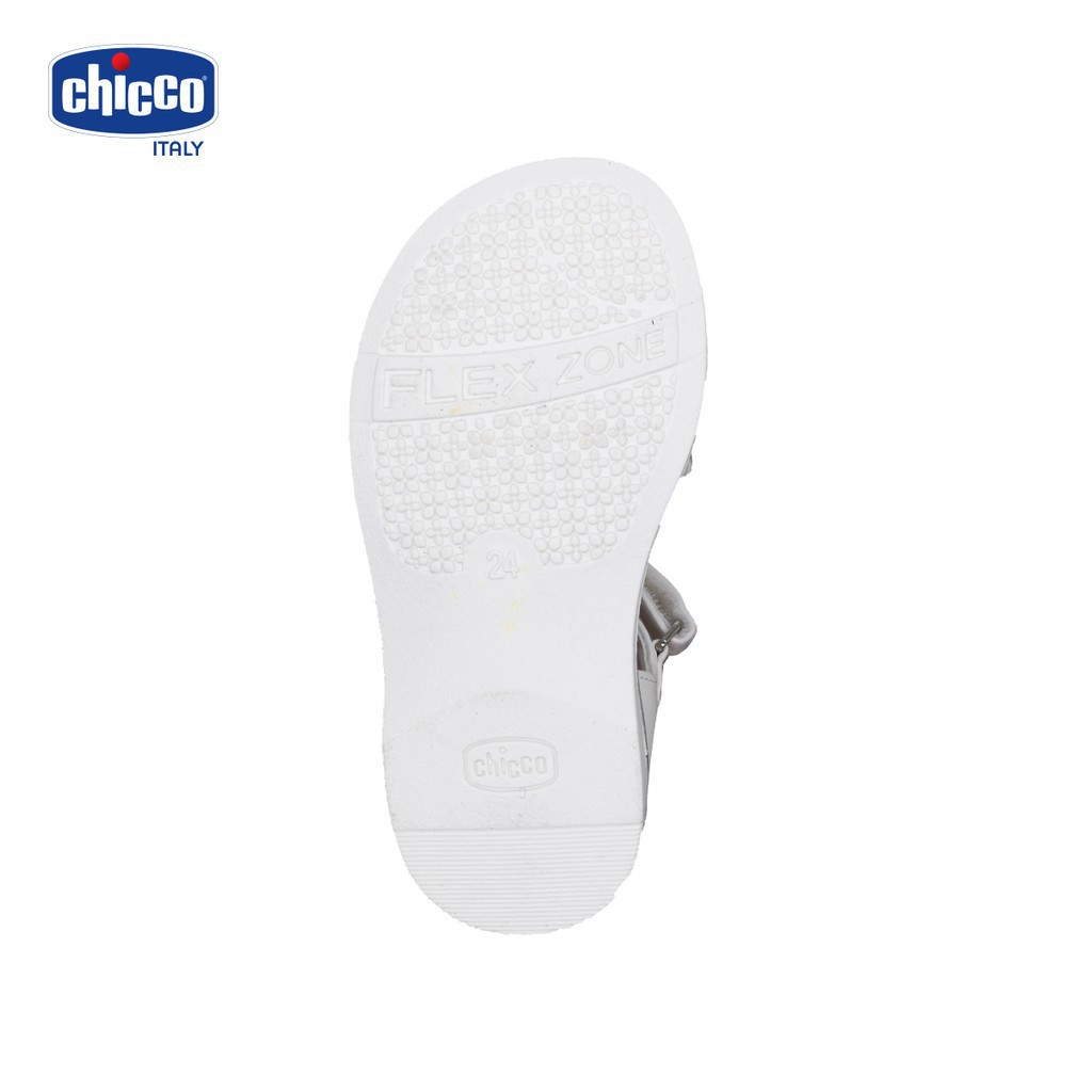 Sandal mát-xa chân bé Bướm nhũ Chicco - Trắng