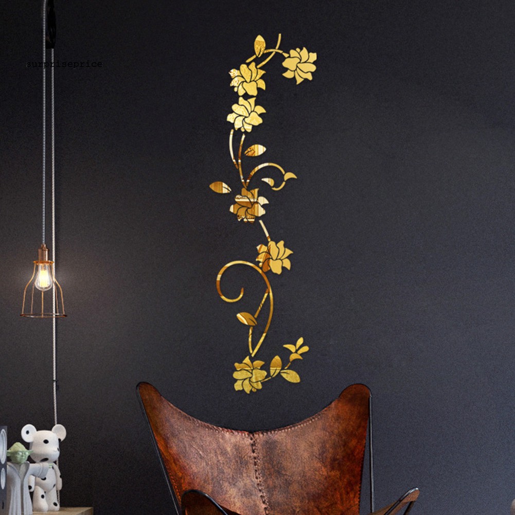 Sticker Dán Tường Diy Hình Dây Leo Hoa 3d Bằng Acrylic Trang Trí Nhà Cửa