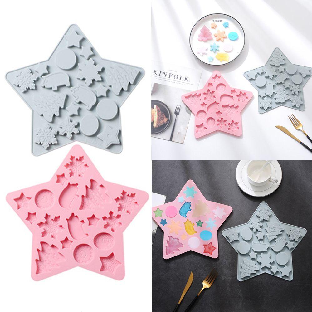 Khuôn Silicone Chất Lượng Cao Hình Người Tuyết / Bông Tuyết Làm Bánh Kẹo DIY