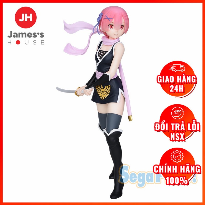 Mô Hình Figure Chính Hãng Anime Re:Zero, Ram, SPM Figure, Kunoichi Version, SEGA, Nhật Bản