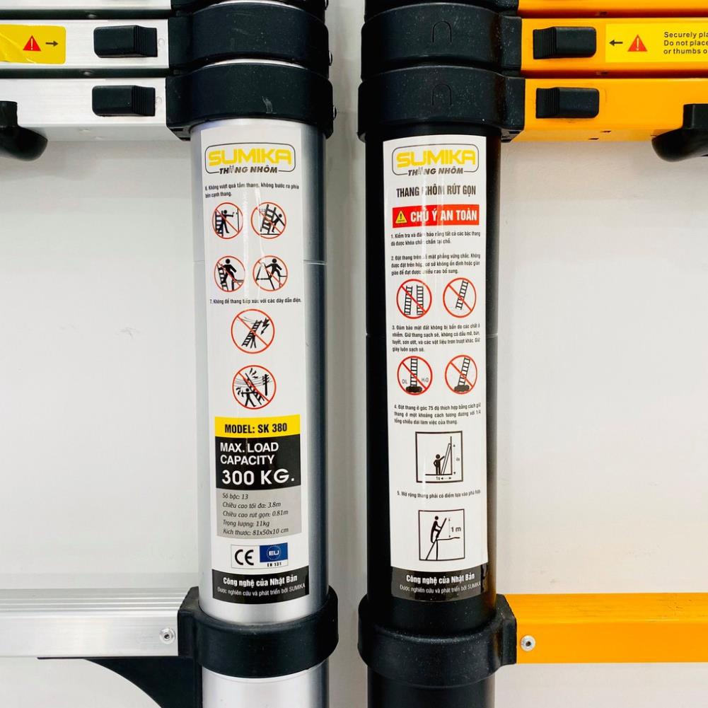 Thang nhôm rút chữ A SUMIKA SK380D, SK440D, SK500D, SK560D, SK640D, SK760D, SKS380D, SKS440D, SKS500D, SKS560D