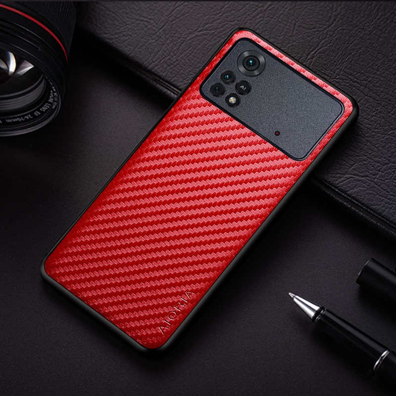 Ốp Điện Thoại Họa Tiết Sợi carbon Siêu Nhẹ Đơn Giản Thời Trang Cho xiaomi poco x4 pro x4 nfc