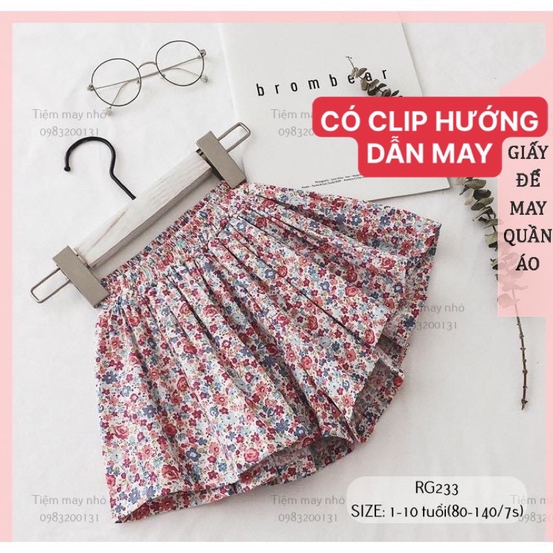 RG233_Rập giấy may quần váy bé gái