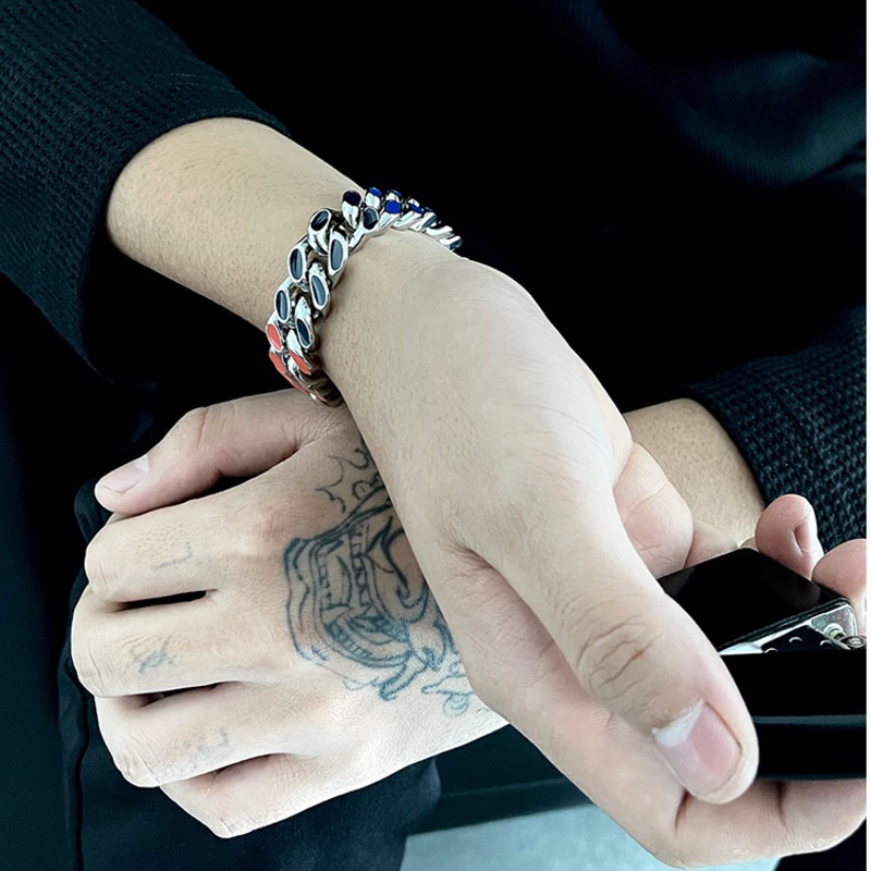 Vòng Tay Màu Sắc Đối Lập Phong Cách Hip Hop Cho Nam Nữ 19A1636