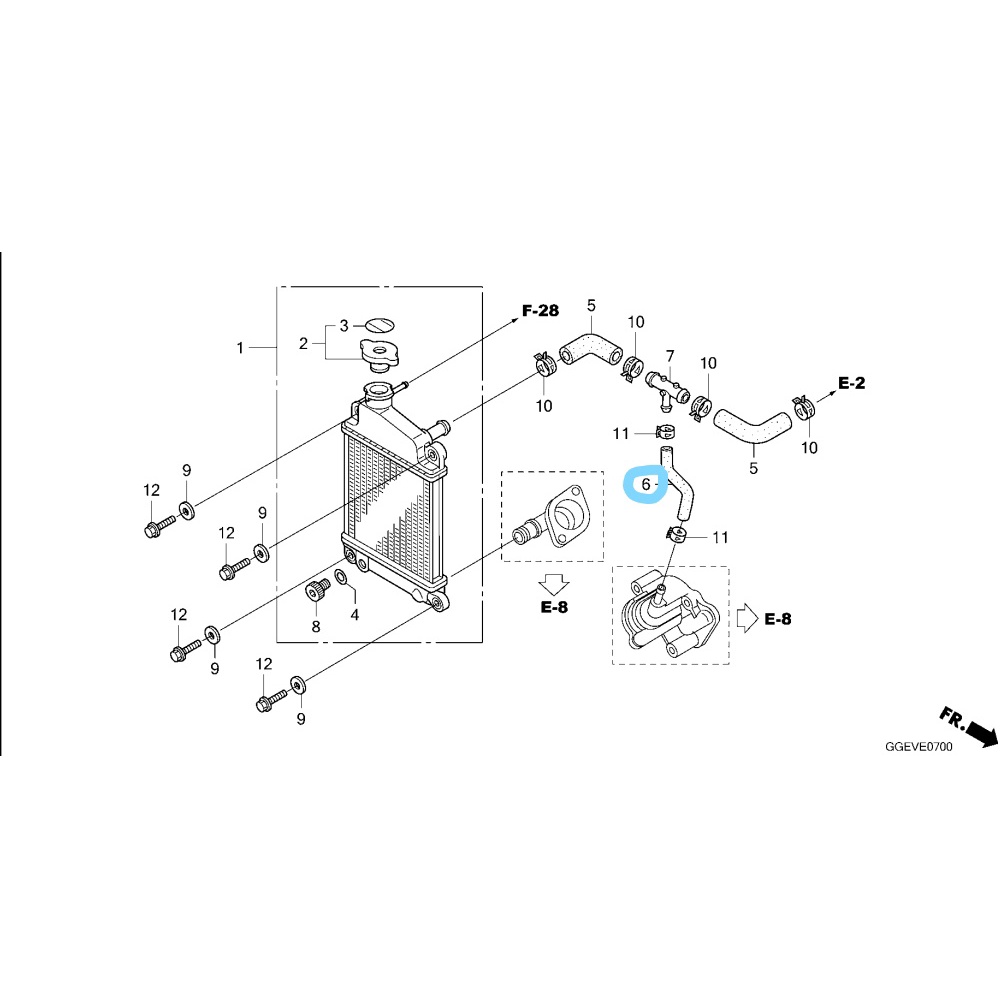 Ống cao su ngã 3 ba nước LEAD 110 SCR