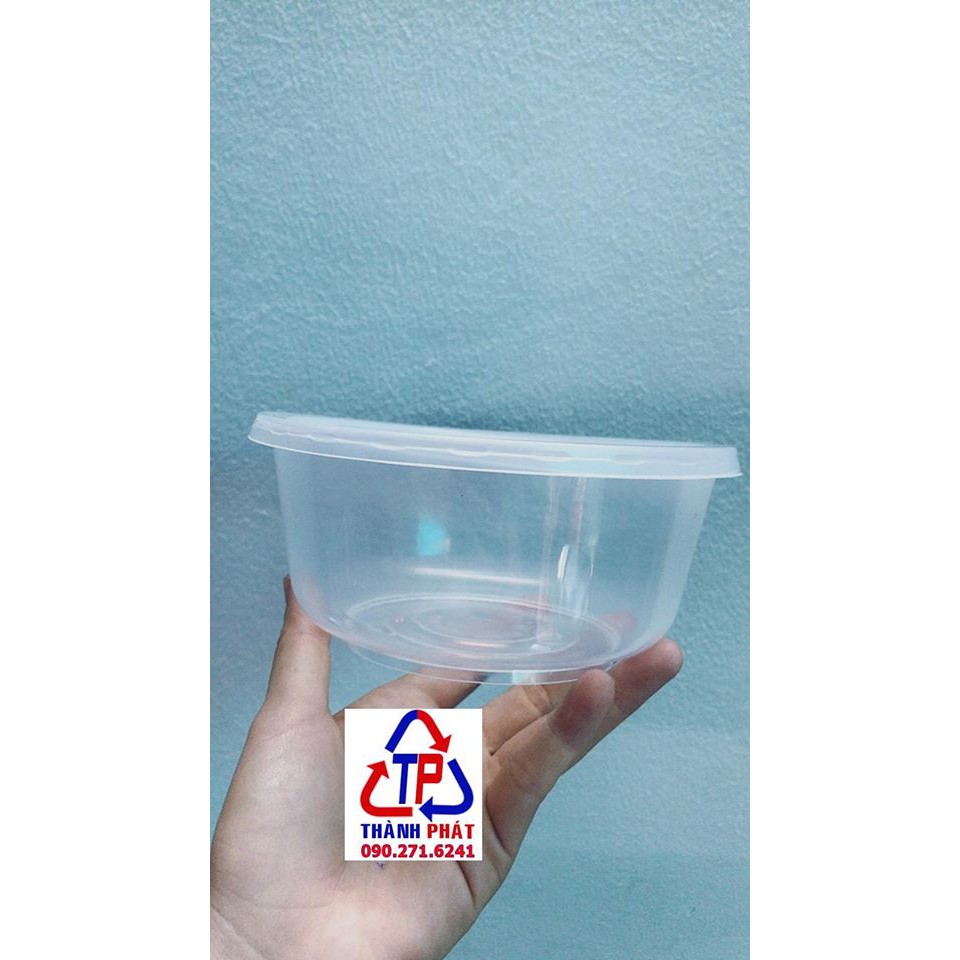 100 Tô nhựa trong 800ml đựng thức ăn - Tô nhựa đựng hủ tiếu có nắp - Tô nhựa trong đựng phở , bánh canh