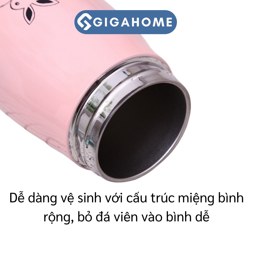 Bình Đựng Nước Giữ Nhiệt Thép Không Gỉ Hoạ Tiết Chim Cánh Cụt GIGAHOME 300ml 5057
