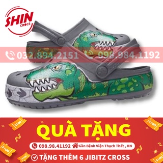 dép cross cho bé💖FREESHIP💖dép cross cho bé họa tiết T-REX MAICROSSTEREX tặng thêm 6jibitz cross