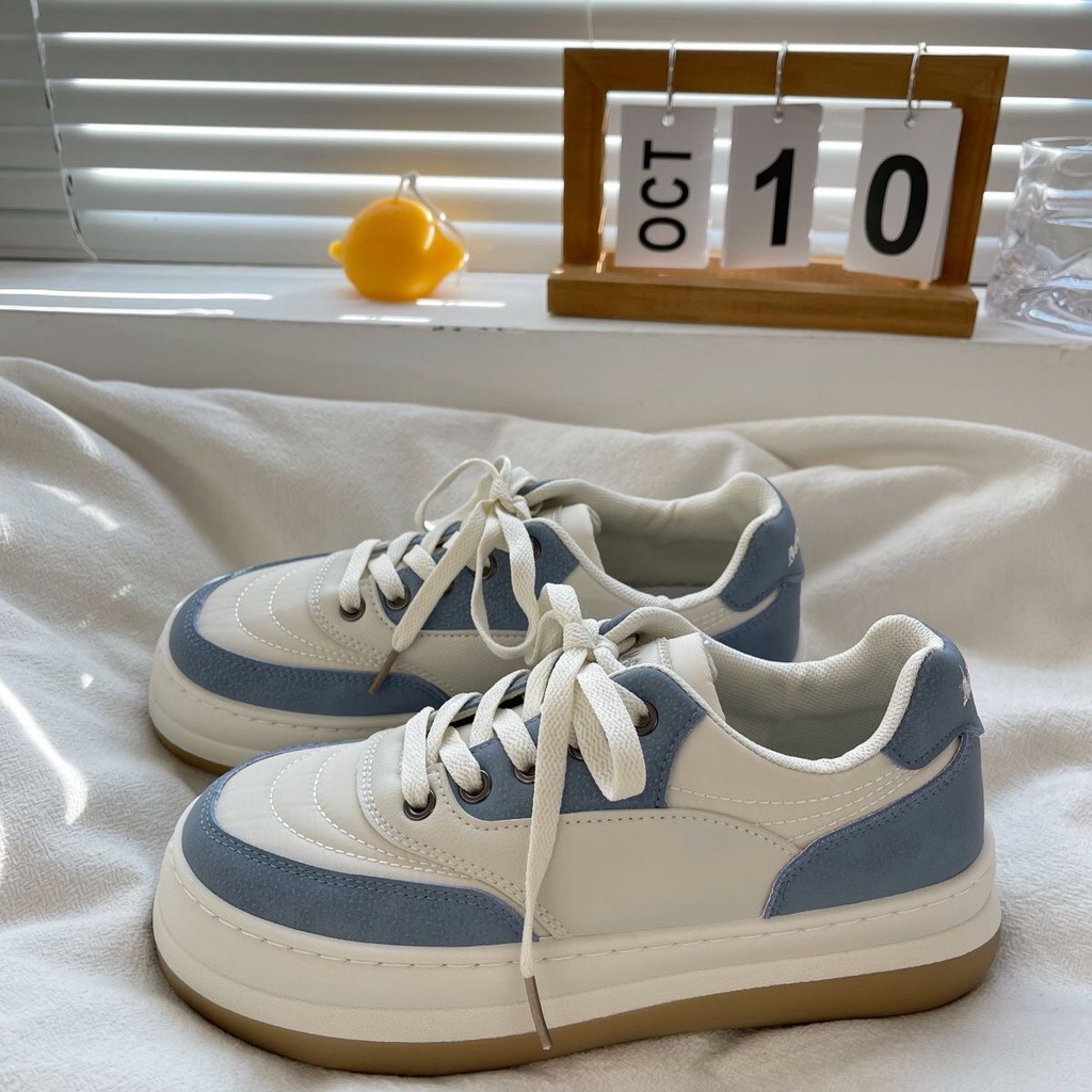 Giày thể thao ulzzang đế bánh mì phong cách Hàn Quốc