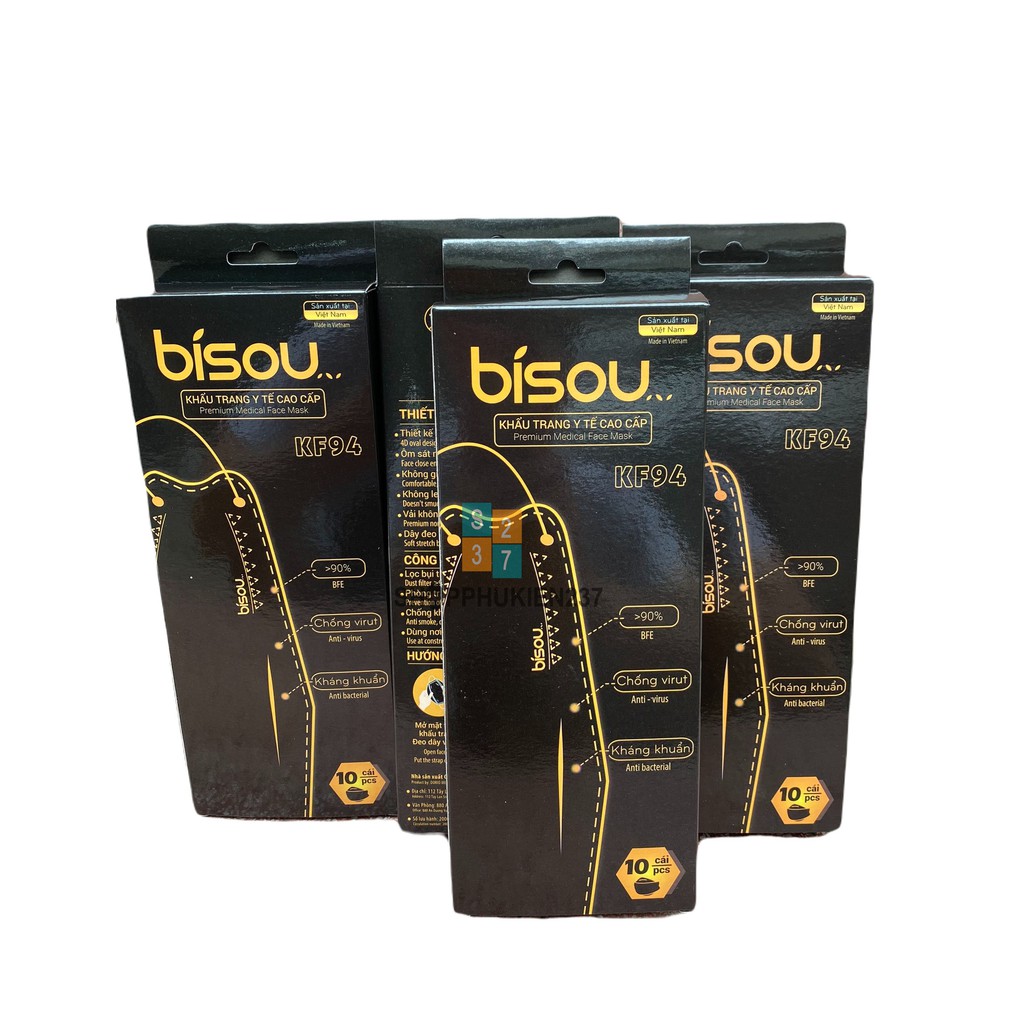 Khẩu Trang 4D KF94 Bisou Chất Liệu 4 Lớp Hộp 10 Cái | BigBuy360 - bigbuy360.vn