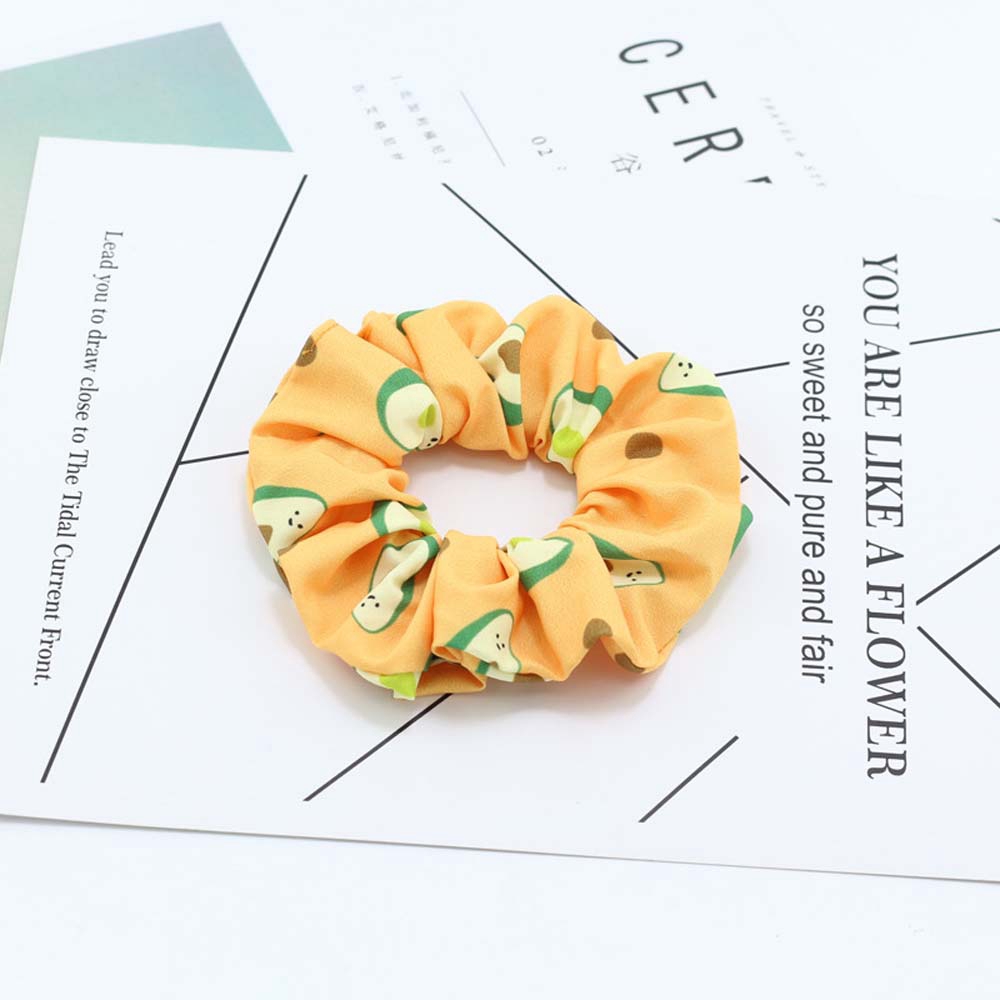 Dây buộc tóc co giãn họa tiết quả bơ xinh xắn đáng yêu cho nữ