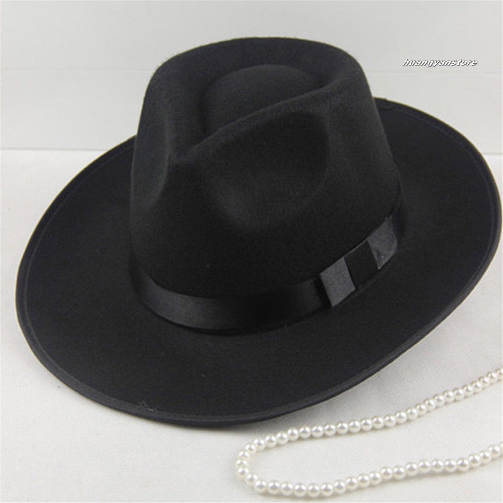 Mũ Fedora Panama Vành Rộng Bằng Vải Nỉ Cứng Kiểu Vintage Thời Trang Mùa Thu Cho Nam Và Nữ