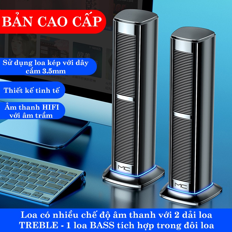 Loa Vi Tính MC-F3 Âm Bass Cực Mạnh, Âm Thanh Đỉnh Cao, Thiết Kế Tinh Tế Cho Decor Bàn Làm Việc - K1348