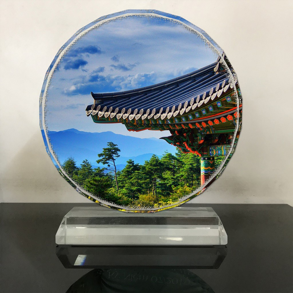 (Chọn 1 trong 18 mẫu) Pha lê vĩnh cửu in hình đền thờ - Temple. Nhận in theo yêu cầu