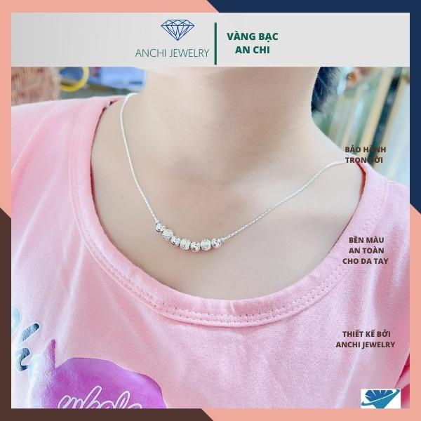 Dây chuyền bi bạc cho bé gái, chuẩn bạc ta không đen xỉn, Anchi jewelry