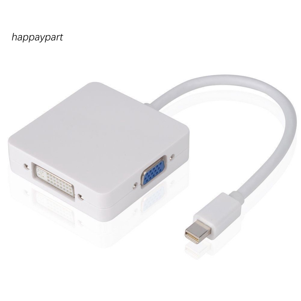 3 in1 Display Port DP Thunderbolt to DVI VGA HDMI Adapter Cable for MacBook