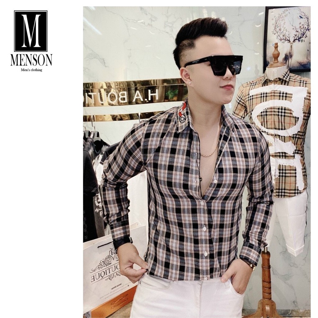 ⭐️SIÊU PHẨM⭐️Áo Sơ Mi Nam Dài Tay Kẻ Caro Chất Mát Mùa Hè - Áo Sơ Mi Nam dài tay họa tiết cao cấp MENSON M6025 | BigBuy360 - bigbuy360.vn