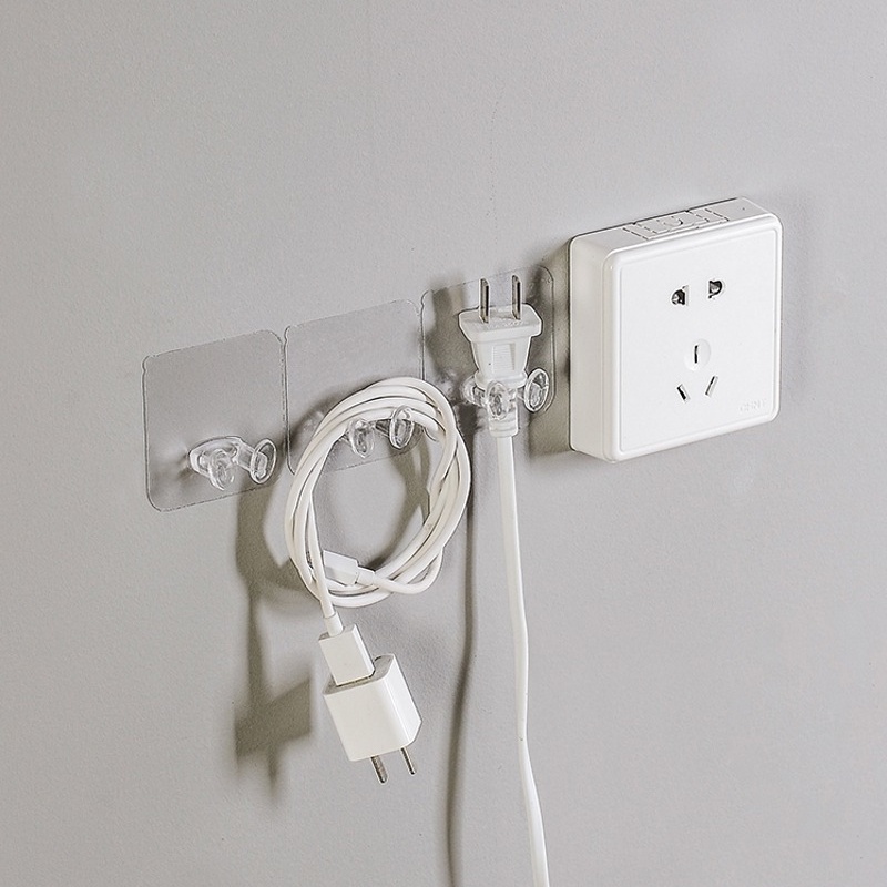 1 móc treo phích cắm gắn tường trong suốt chống thấm nước