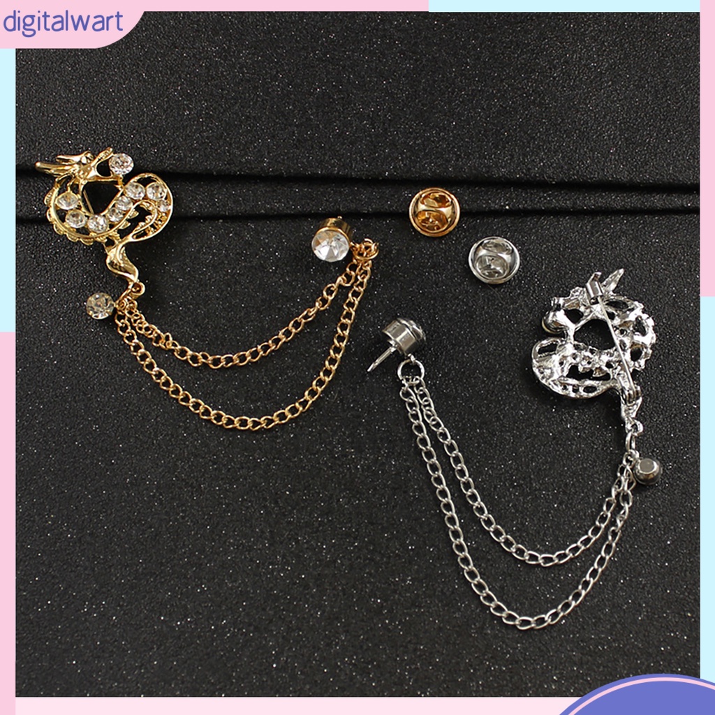 Huy hiệu cài áo hình rồng Trung Hoa đính đá thời trang