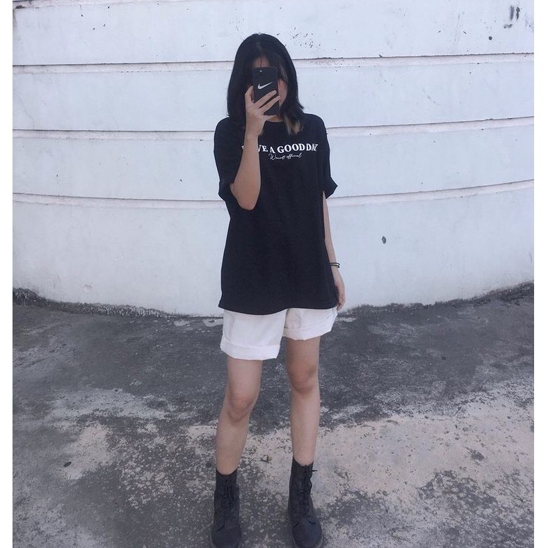 Áo thun tay lỡ WEARIT form rộng kiểu dáng unisex chất liệu thun cotton cao cấp phông have a good day