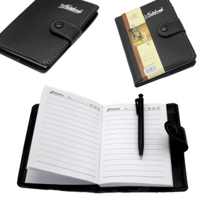 Sổ tay bìa da PU kèm bút ký ghi chép notebook note phong cách cổ điển có khóa bấmyoungcityshop 30.000