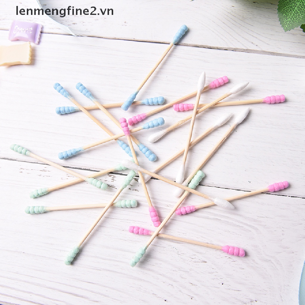 Túi 100 tăm bông cotton 2 đầu màu kẹo