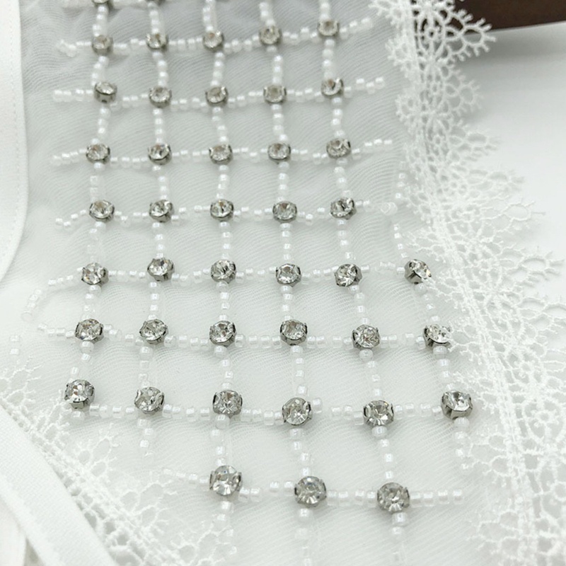 Khăn Choàng Cổ Đính Hạt Và Đá Giả Họa Tiết Sọc Caro Thanh Lịch Cho Búp Bê