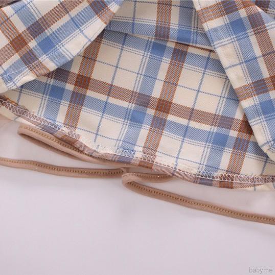 Đầm sơ mi caro tay dài phối ren đáng yêu ngọt ngào cho bé gái