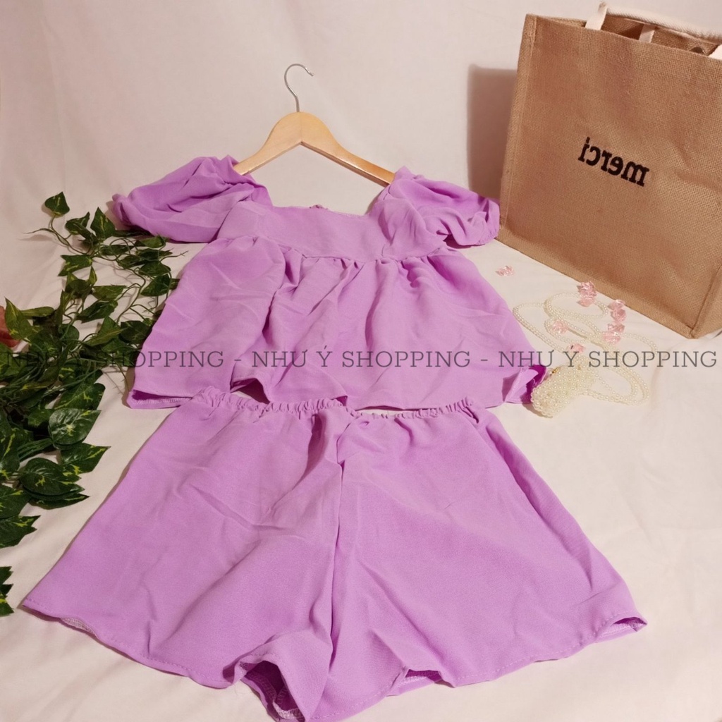 Set bộ đũi quần đùi mát rượi mùa hè free size dưới 52kg hình trải sàn chụp thật_d70TP