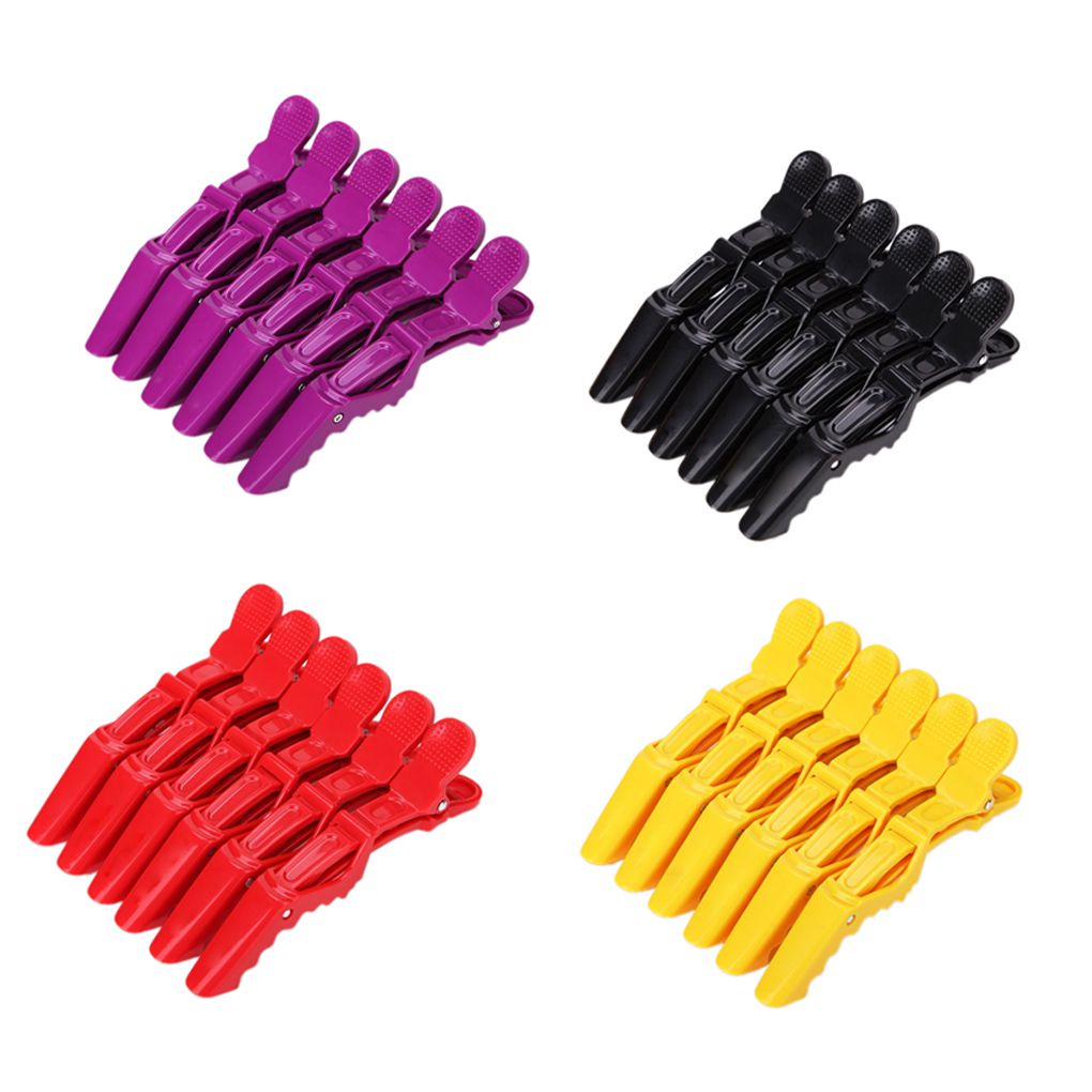 [Mapde] 6PCS Hair Clips Mouth Professional Hairdressing Clips Alligator Hairpins Salon Hair Care Styling Tools