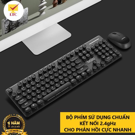 Bộ bàn phím và chuột không dây máy tính N520 SIÊU HOT, cổng kết nối usb 2.4ghz, kiểu dáng đẹp, dành cho pc, laptop - LTC
