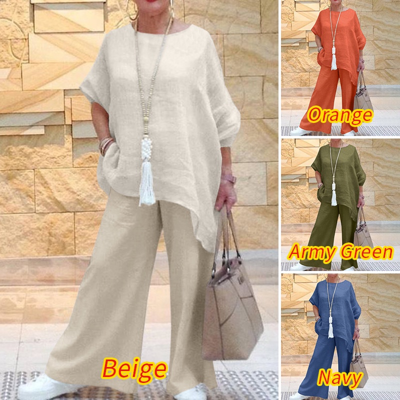 Trang phục Zanzea gồm áo cánh dơi và quần lưng thun sành điệu cho nữ