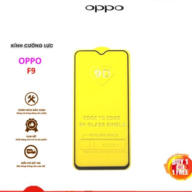 Kính cường lực 9D oppo F9 full keo bảo vệ toàn màn