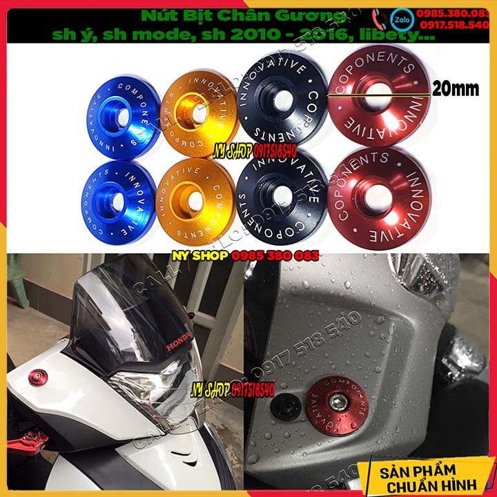 🏆NÚT BỊT CHÂN GƯƠNG INOVA LOẠI NHỎ CHO CÁC XE GA NHƯ SH MODE, SH 2010 - 2016,SH Ý, LIBETY.🏆 🏆🏆🏆