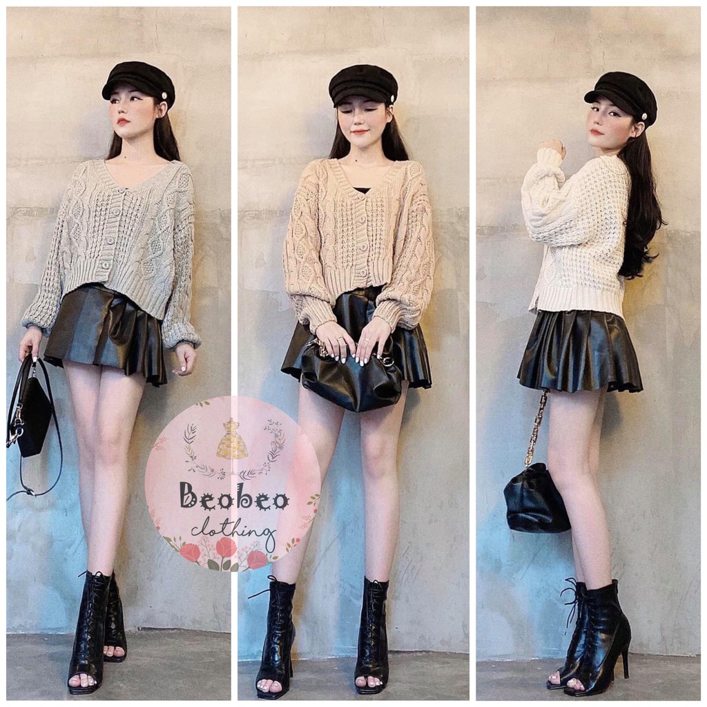 Áo khoác cardigan len móc 4 màu ulzzang