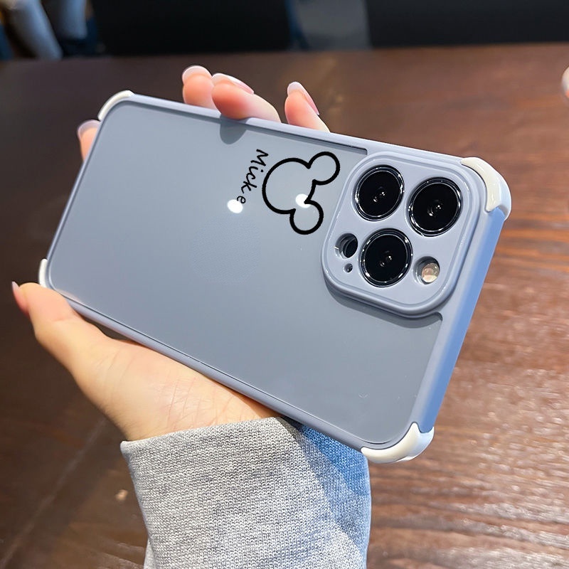 Ốp Điện Thoại Túi Khí Chống Sốc Hình Gấu Màu Tím / Đen / Xanh Dương Nhạt CYMR1 Cho iPhone 11 12 1