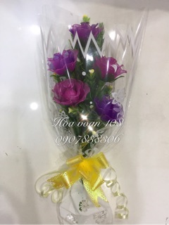 Bó hoa hồng vải voan
