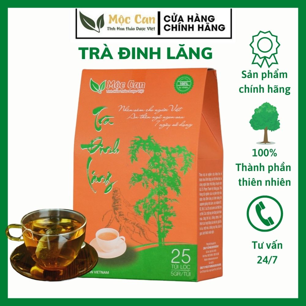 Trà Túi Lọc- Trà Đinh Lăng Mộc Can -Tăng cường tuần hoàn não, giảm hội chứng tiền đình: đau đầu, chóng mặt, mất ngủ