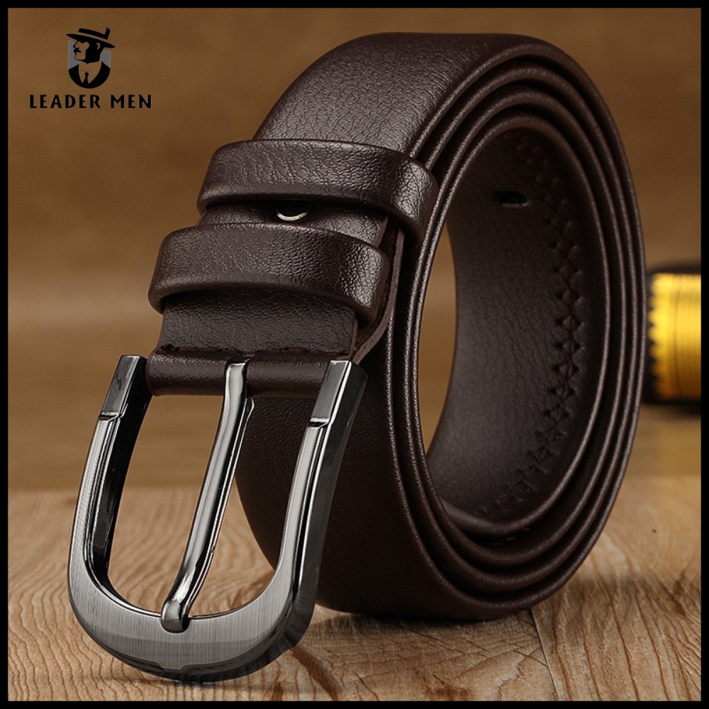 Thắt Lưng Nam Khóa Kim Da Bò Cao Cấp Thời Trang Hàn Quốc - Dây Lưng Nam LEADERMEN Sang Trọng, Lịch Lãm, Đẳng Cấp -LMEN14