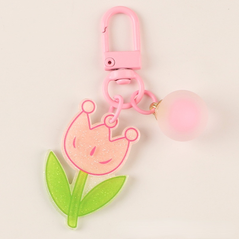 Móc Khóa Hình Vương Miện Và Hoa Nhựa Resin Màu Kẹo Sáng Tạo