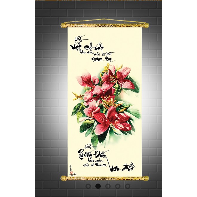 Tranh Liễn  -Tranh  Thư Pháp  – Vải canvas cao cấp nẹp sáo gỗ tự nhiên nhiều mẫu thiết kế-  GIÁ XƯỞNG