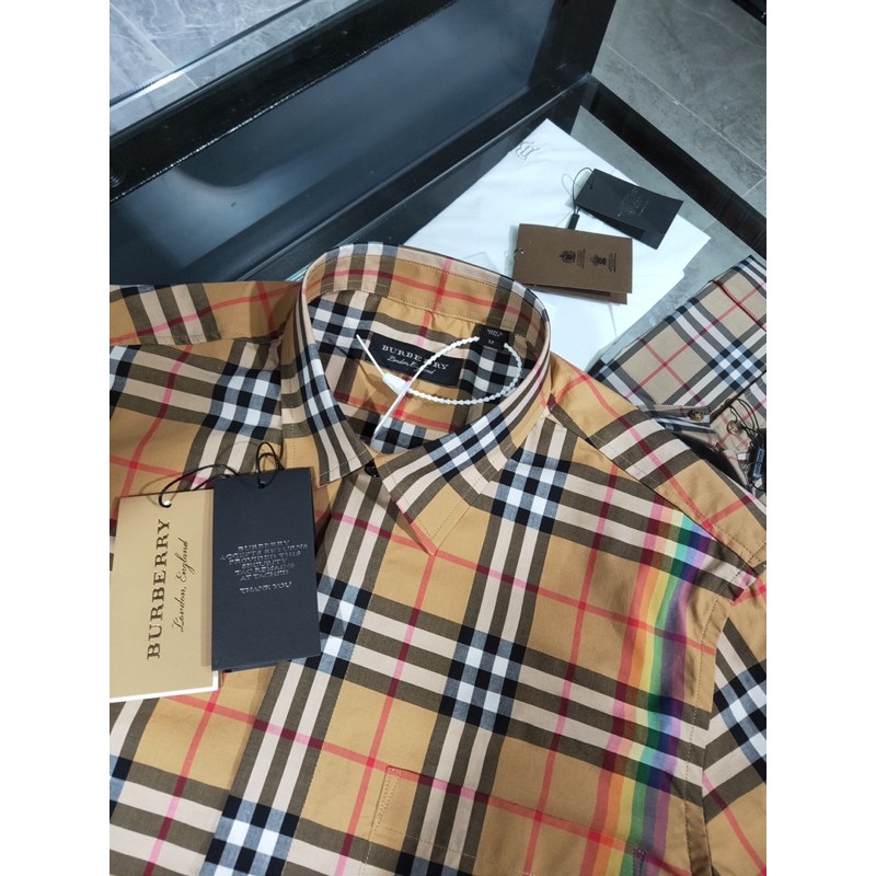Áo sơ mi nam ngắn tay Burberry cao cấp nhập khẩu Auth new 2022
