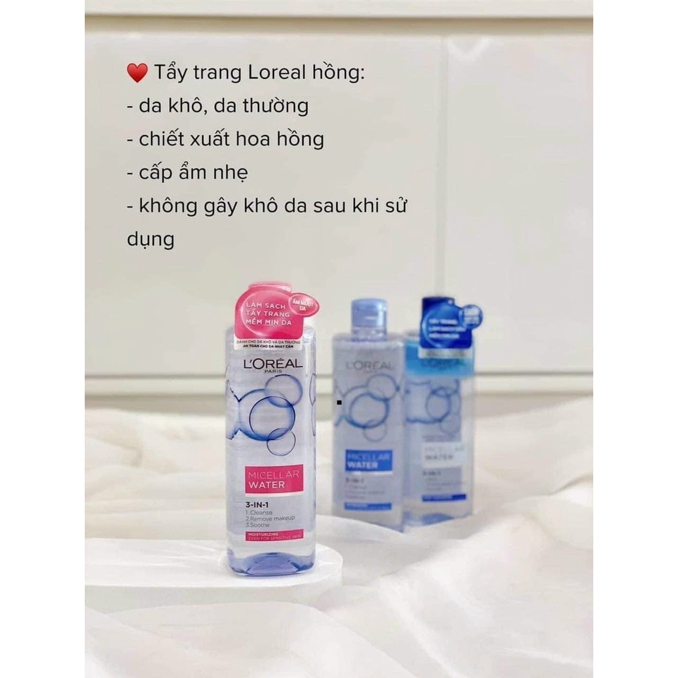 Nước tẩy trang L'Oreal Micellar dịu nhẹ, sạch sâu