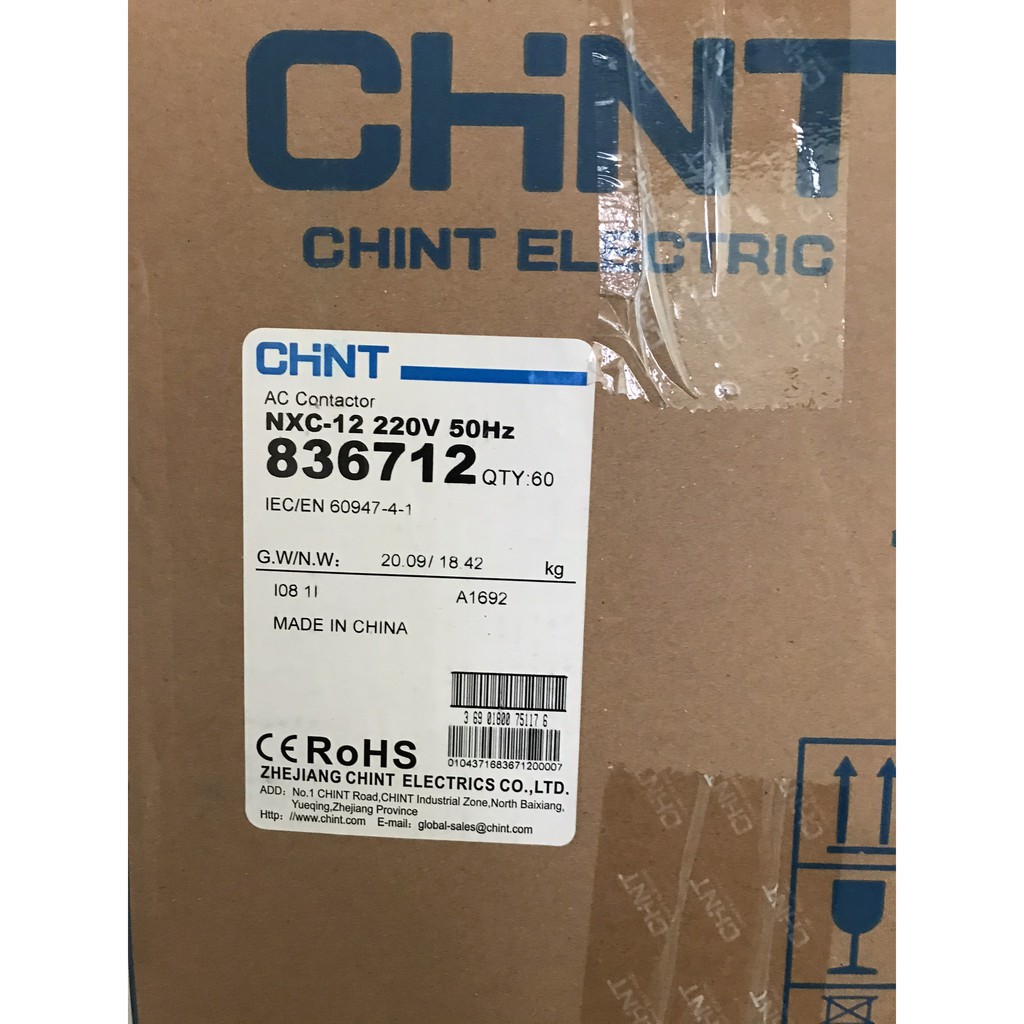 CHINT Khởi động từ Chint contactor NXC-12 12A - 220V/ 380V (hàng chính hãng)