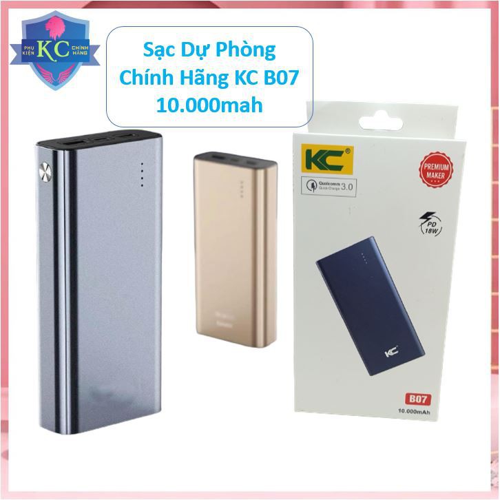 SẠC DỰ PHÒNG 10.000mah KC B07 - SDP Hỗ Trợ Sạc Nhanh- Bảo Hành 12 tháng lỗi 1 đổi 1